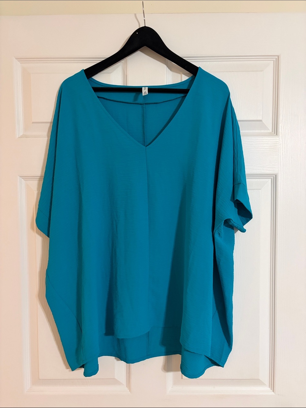 Zenana Outfitters Teal V-Neck Dolman High Low Tunic Blouse